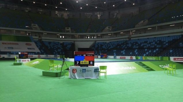 Arena Carioca 1, no Parque Olímpico, está preparada para receber os atletas que participarão de evento-teste para a Olimpíada Rio 2016
