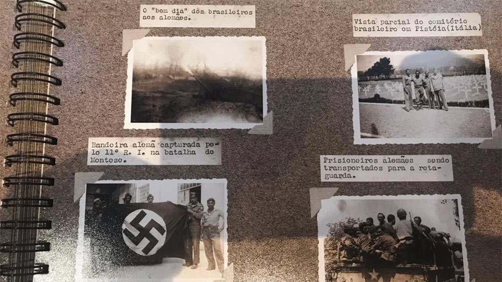 No álbum de memórias do sargento Áureo de Castro, fragmentos da História mundial no combate ao nazismo
