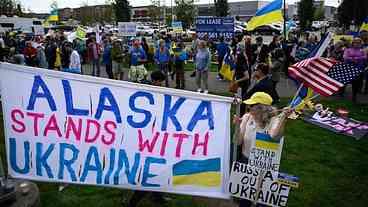 Protestos em apoio à Ucrânia no Alasca