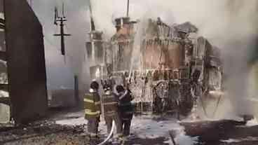 Incêndio em subestação elétrica em Embu-Guaçu