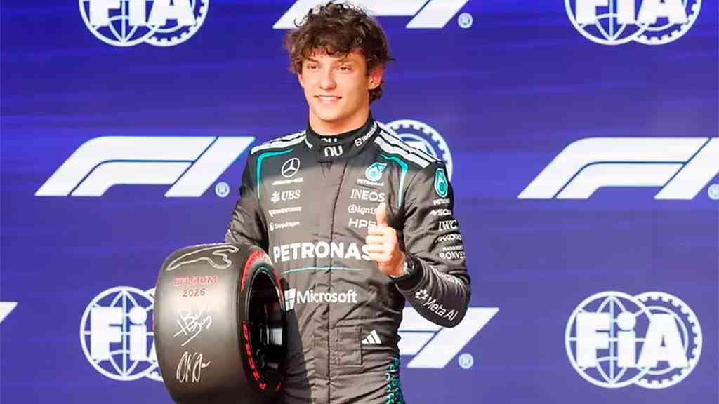 Antonelli supera o belga Max Verstappen e larga na frente em Spa-Francorchamps