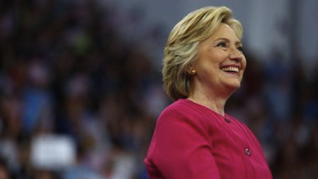 Candidata democrata à Presidência dos Estados Unidos, Hillary Clinton, durante evento de campanha em universidade da Filadélfia
