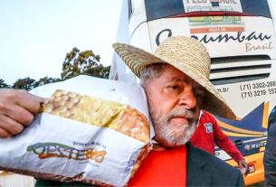 Lula carrega um saco de sementes orgânicas usadas na agricultura familiar