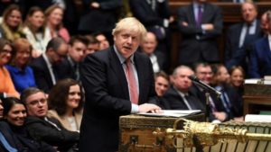 Premiê britânico, Boris Johnson, no Parlamento