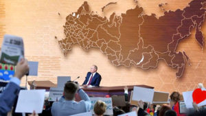 A grande coletiva de imprensa de Vladimir Putin tem lugar no Centro de Comércio Internacional de Moscou