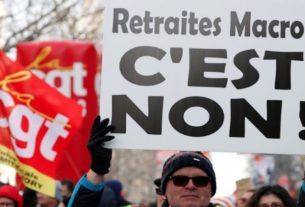 Protesto contra a reforma da Previdência em Paris