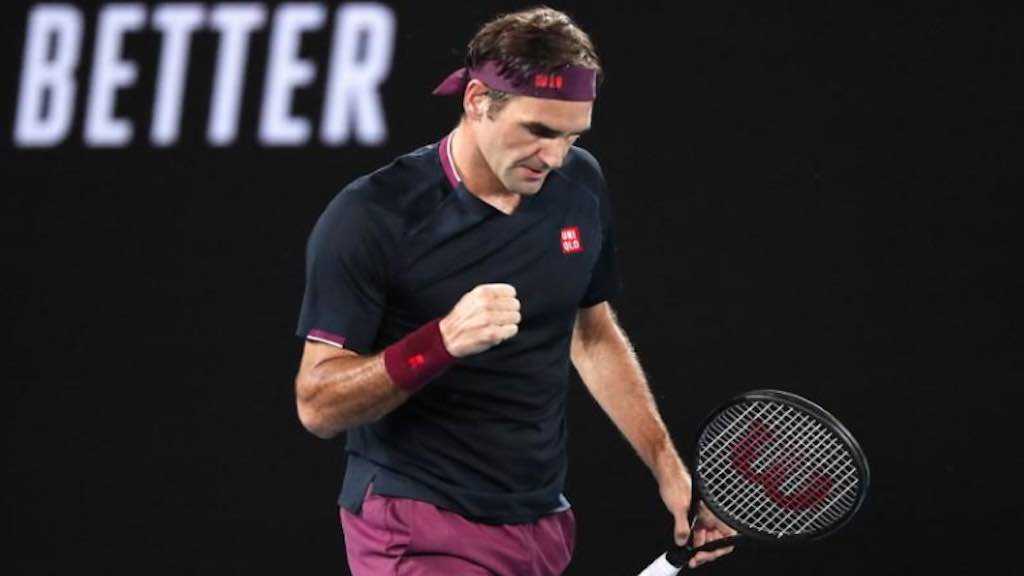 Roger Federer durante partida do Aberto da Austrália