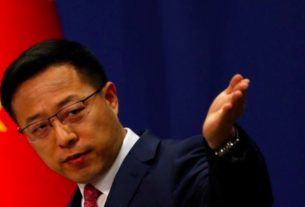 Porta-voz do Ministério das Relações Exteriores da China, Zhao Lijian, durante entrevista coletiva em Pequim