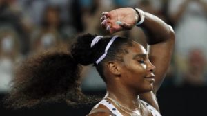 Tenista Serena Williams durante partida do Aberto da Austrália