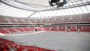 Vista do Estádio Nacional de Varsóvia, na Polônia